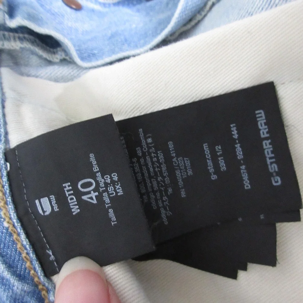 G-Star Raw 3301 Jorts Jean Shorts Men Cut Off Light‎ Wash Button Fly Streetwear